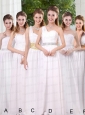 White Ruching Empire Prom Dresses for 2015