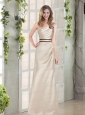 2015 Ruching and Belt One ShoulderFloor Length Prom Dress