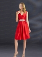 Empire V Neck Prom Dress with Appliques and Ruching