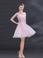 V Neck Beading 2015 Prom Dress with Ruching
