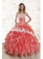 2015 Popular Watermelon Quinceanera Dresses with Strapless