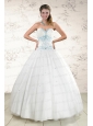 2015 Pretty White Quinceanera Dresses with Appliques and Beading