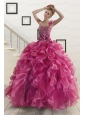 Exclusive Beading One Shoulder Sweet 16 Dresses in Fuchsia
