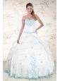 Modest Appliques 2015 Quinceanera Dresses in White