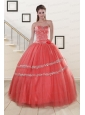 New Style Beaded Watermelon Quinceanera Dresses for 2015