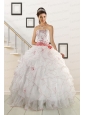 Sweetheart 2015 Elegant Quinceanera Dresses with Appliques and Belt