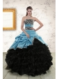Luxurious Ruffles 2015   Quinceanera Dresses with Zebra   and Belt