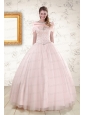 2015 Beading Ball Gown Quinceanera Dresses in Light Pink