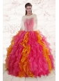 Inexpensive Beading Quinceanera Dresses in Multi Color