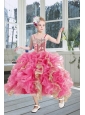 2015 Gorgeous Beading and Ruffles Flower Girl Dress in Pink and Gold