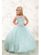 Luxurious Beading and Ruffles Little Girl Pageant Dress in Aqua Blue