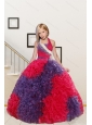 New Arrival Straps Ball Gown Multi-color Flower Girl Dress with Beading and Ruffles