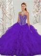 Detachable Purple Sweet 16 Dresses with Beading and Ruffles