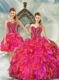2015 Pretty Beading and Ruffles Multi Color Quince Dresses