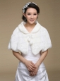 Fold over Collar Special Occasion Rabbit Fur Shawls