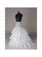 Unique Organza A Line Sweep Train White Petticoat