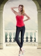 Wonderful Strapless Red Corset with Beading for 2015