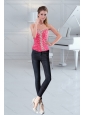 The Most Popular Sweetheart 2015 Hot Pink Corset with Beading