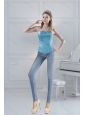 2015 Spring Baby Blue Corset with Appliques and Beading