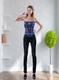 New Style Strapless Navy Blue 2015 Corset with Beading