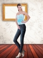 New Style Light Blue Corset with Ruffled Layers and Waistband