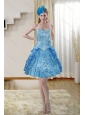 2015 Popular Sweetheart Blue Prom Dresses with Embroidery