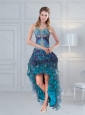2015 Pretty Straps Multi Color Prom Gown with Embroidery and Hand Made Flower