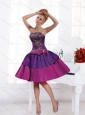 Elegant Strapless Multi Color Knee Length Prom Dresses with Bowknot