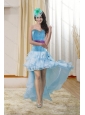 High Low Sweetheart Prom Gown with Ruffles and Beading