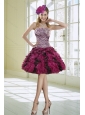 Ruffled Strapless Leopard Prom Dresses in Multi Color