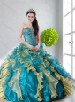 2015 Beautiful Strapless Sweet 15 Dress with Beading and Ruffles