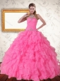 2015 Perfect Strapless Quinceanera Dress with Beading and Ruffles