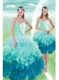 2015 Pretty Sweetheart Multi Color Quince Dresses with Beading and Ruffles