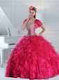 Hot Pink Quince Dress with Beading and Ruffles for 2015