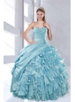 Luxurious Sweetheart Beading Aqua Blue Quinceanera Dresses in Taffeta for 2015