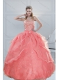 2015 Fabulous Watermelon Quinceanera Dresses with Beading