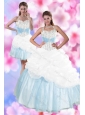 2015 Multi Color Halter Top Quince Dresses with Pick Ups and Beading
