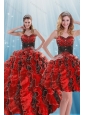 Beautiful Multi Color Beading and Ruffles Quince Dresses for 2015