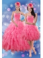 Pretty Rose Pink Quince Dresses with Ruffles and Beading for 2015