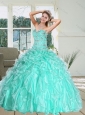 Romantic Sweetheart Quinceanera Dress with Appliques and Ruffles