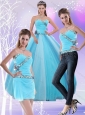 2015 Decent Light Blue Quinceanera Dresses with Ruching and Appliques