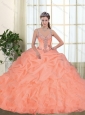 Customize Beading and Appliques Quinceanera Dresses in Orange Red for 2015
