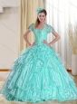 2015 Sophisticated Sweetheart Apple Green Quinceanera Dresses with Appliques