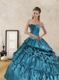 Beautiful 2015 Ruffled Layers and Beading Quinceanera Dresses in Teal