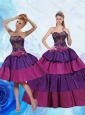 Remarkable 2015 Sweetheart Multi Color Quinceanera Dresses with Bowknot