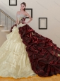 Sweep Train Multi Color Quinceanera Dresses with Appliques and Pick Ups