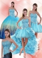 Multi Color Sweetheart Quinceanera Dress with Ruffles and Beading