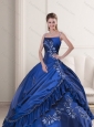 Luxurious Spaghetti Straps Royal Blue 2015 Quinceanera Dress with Appliques