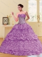 2015 Classical Lilac Sweetheart Quinceanera Dresses with Beading and Pick Ups