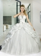 2015 New Arrival and Detachable White Sweet 15 Quinceanera Dress with Appliques and Pick Ups
